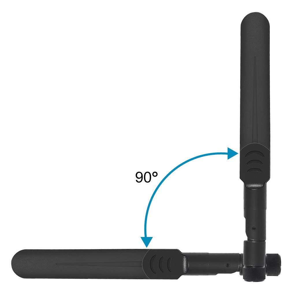 8dBi WiFi Antenna RP-SMA Male Wireless Network 2.4GHz 5.8GHz Dual Band with U.FL/IPEX to RP-SMA Female Pigtail Cable for Mini PCIe Card Wireless Routers, PC Desktop, Repeater, FPV UAV Drone, PS4-2PCS