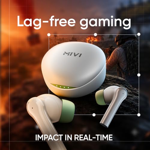 Image of Mivi DuoPods Thunder Earbuds, 60H Playtime, BT 5.3, AI ENC, TWS Buds