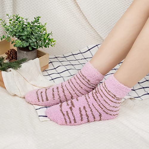 Image of Loritta 6 Pairs Womens Fuzzy Socks, Winter Warm Fluffy Slipper Socks