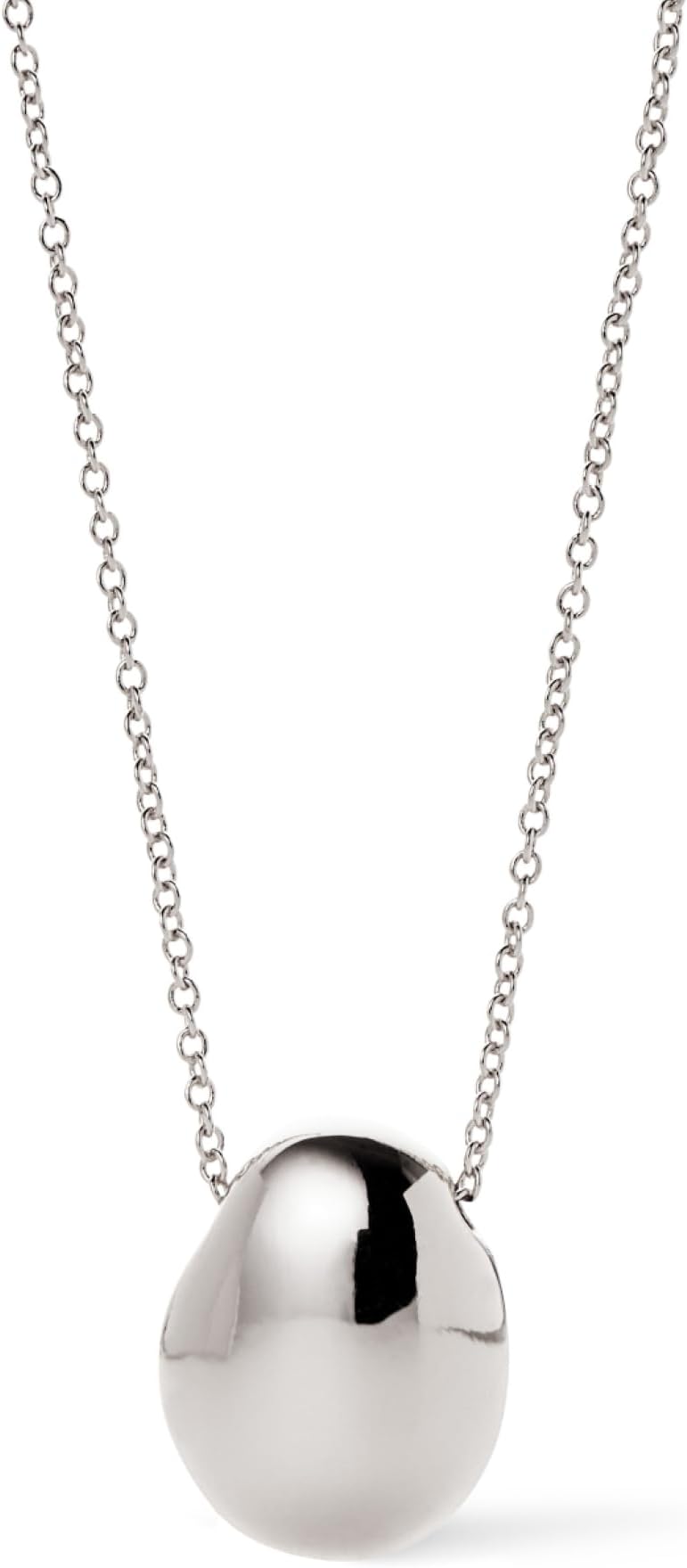Pebble Pendant Necklace for Women - 14K Gold Plated and Silver Rhodium Plated Trendy Teardrop Necklace with Lobster Clasp - Hypoallergenic, Water-Resistant, Tarnish-Free Jewelry