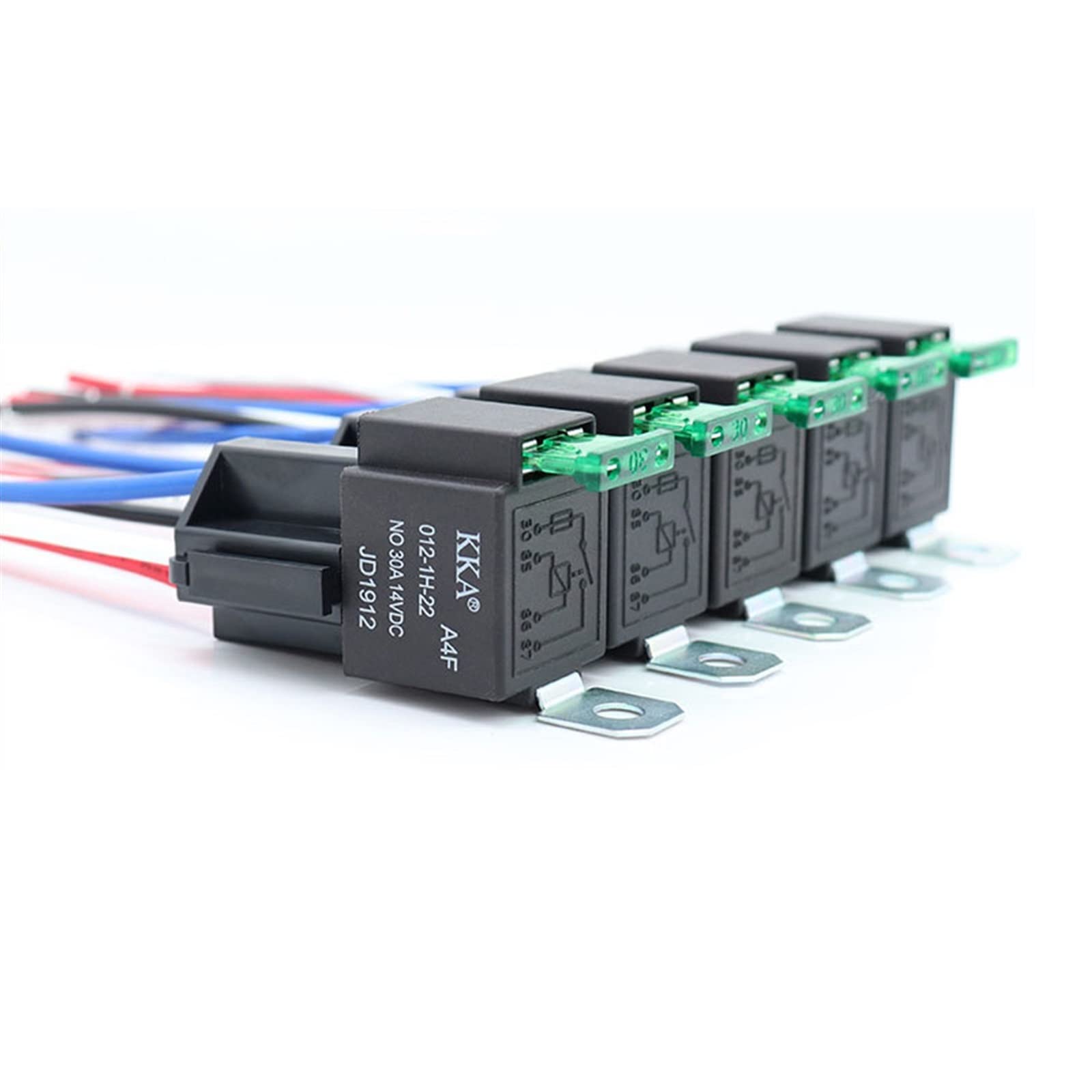 Piezas electrónicas 10 Uds relé de placa de seguridad relé automotriz impermeable con arnés de cableado 12V 30A relé de fusible de coche Terminal de cobre relé automático JD2912 (Size : 4 Pin 24V)