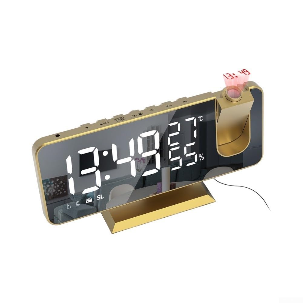 Réveil avec port de charge USB et minuterie de sommeil (texte noir + blanc)