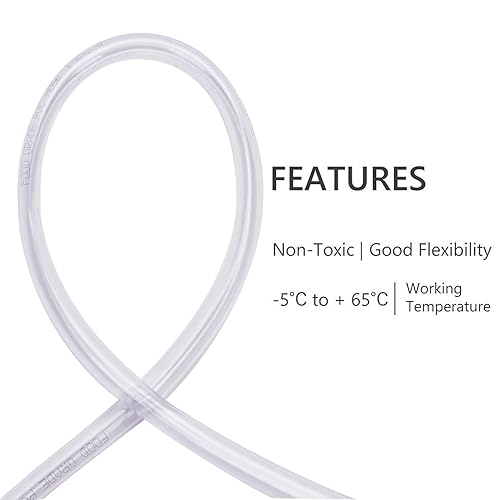 Miniatura 224 de DERNORD - Tubo de cloruro de polivinilo (PVC) de 5/16 pulgadas de diámetro interior x 7/16 pulgadas de diámetro exterior, manguera flexible