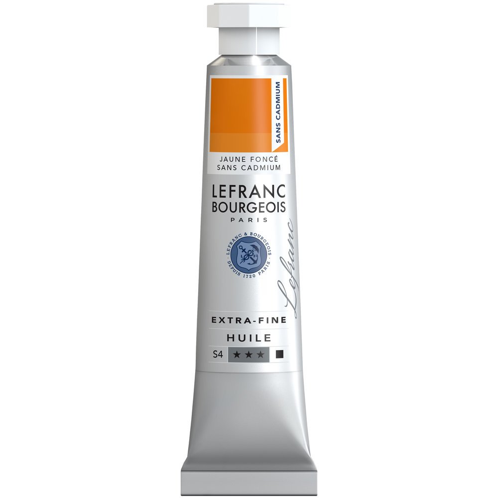 Lefranc Bourgeois 404929 extra feine Ölfarbe in Künstlerqualität aus hochwertigen Pigmenten, lebendige Farben, hohe Lichtechtheit, 20ml Tube - Dunkelgelb Kadmiumfrei
