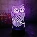 Produktbild Allawetao Explosion Modelle 3D Nachtlicht Eule 7 Farbe Illusion Lampe Wohnzimmer Bett Bar Beste Dekoration Geschenk Weihnachten Halloween Geburtstag Einzigartiges Geschenk-Berühren Sie