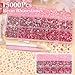 15000 Pcs Pink Color Resin Rhinestones for Crafts, Flatback Resin Rhinestones for Bedazzling Gems 2/3/4/5/6mm Flatback Gems Jewels for DIY Mugs Tumblers Bottles Clothing Shoes Nail Art