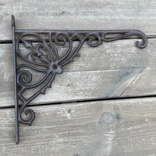 KiaoTime-Cast-Iron-Hanging-Hook-Bracket-Wall-Hanger-12-Deep-Outdoor-Indoor-Wall-Hanging-Bracket-Hooks-for-Pots-Basket-Bird-Feeder-Wind-Chime-Lanterms-Hanger-Hardware-Bracket KiaoTime Cast Iron Hanging Hook Bracket Wall Hanger 12 Deep Outdoor Indoor Wall Hanging Bracket Hooks for Pots Basket Bird Feeder Wind Chime Lanterms Hanger Hardware Bracket