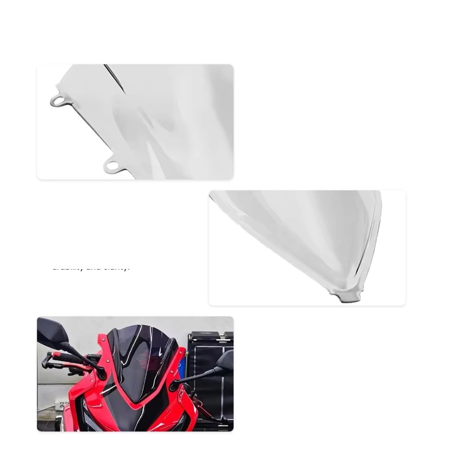 Cúpula moto Compatible Con BR650R Para Cbr650r 2019-2025 Parabrisas Elevado Deportivo Alerón Carreras Deflector Viento Cubierta Pantalla Frontal(Black)