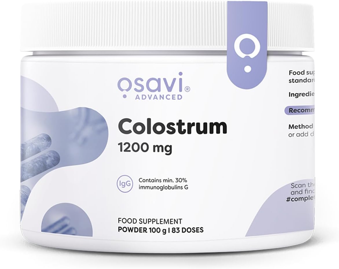 Osavi Colostrum 1200 mg – 100 g Powder | Bovine Colostrum Rich in Immunoglobulins G for Immune System Support | Boosts Natural Defenses & Enhances Immunity