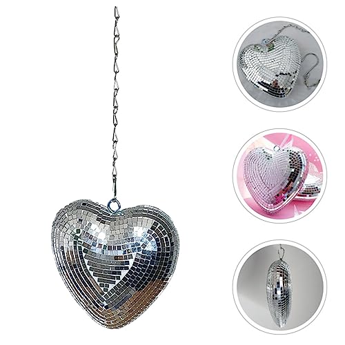 Bola espejada colgante en forma de corazón para fiestas, bodas y decoración del hogar, diseño reflectante miniatura 7