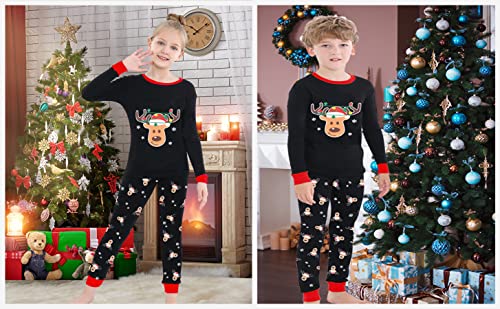 Benaive Boys Christmas Pajamas Kids Xmas Holiday Pjs 100% Cotton, 2-Piece Boys Sleepwear Long Sleeves Set Size 7 - image 2