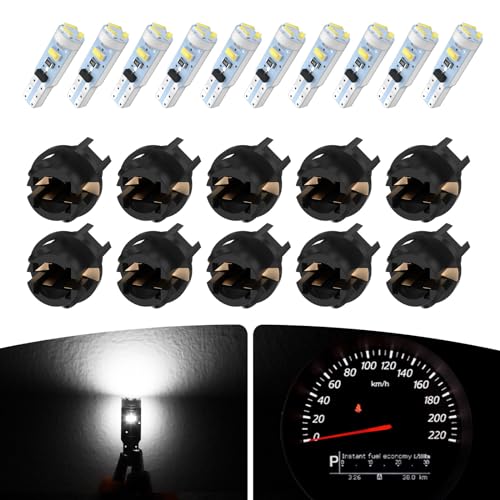 LBRST 10 x T5 5-SMD White Instrument Lights 10 x T5 74 73 2721 Twist Lock Socket