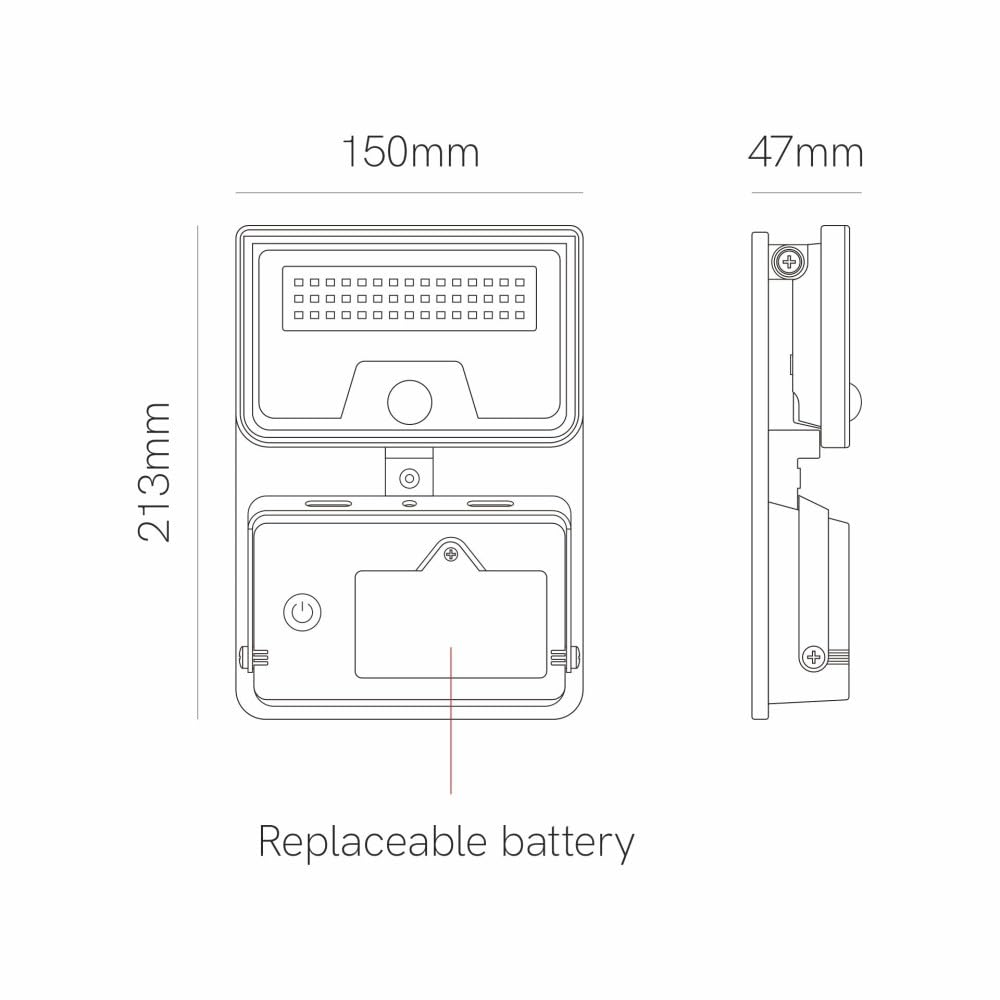 BENEITO FAURE Sky Solar Sensor lampa solarna LED z czujnikiem ruchu i zmierzchu, 8 W, 1600 lm, 4000 K, IP54, biała