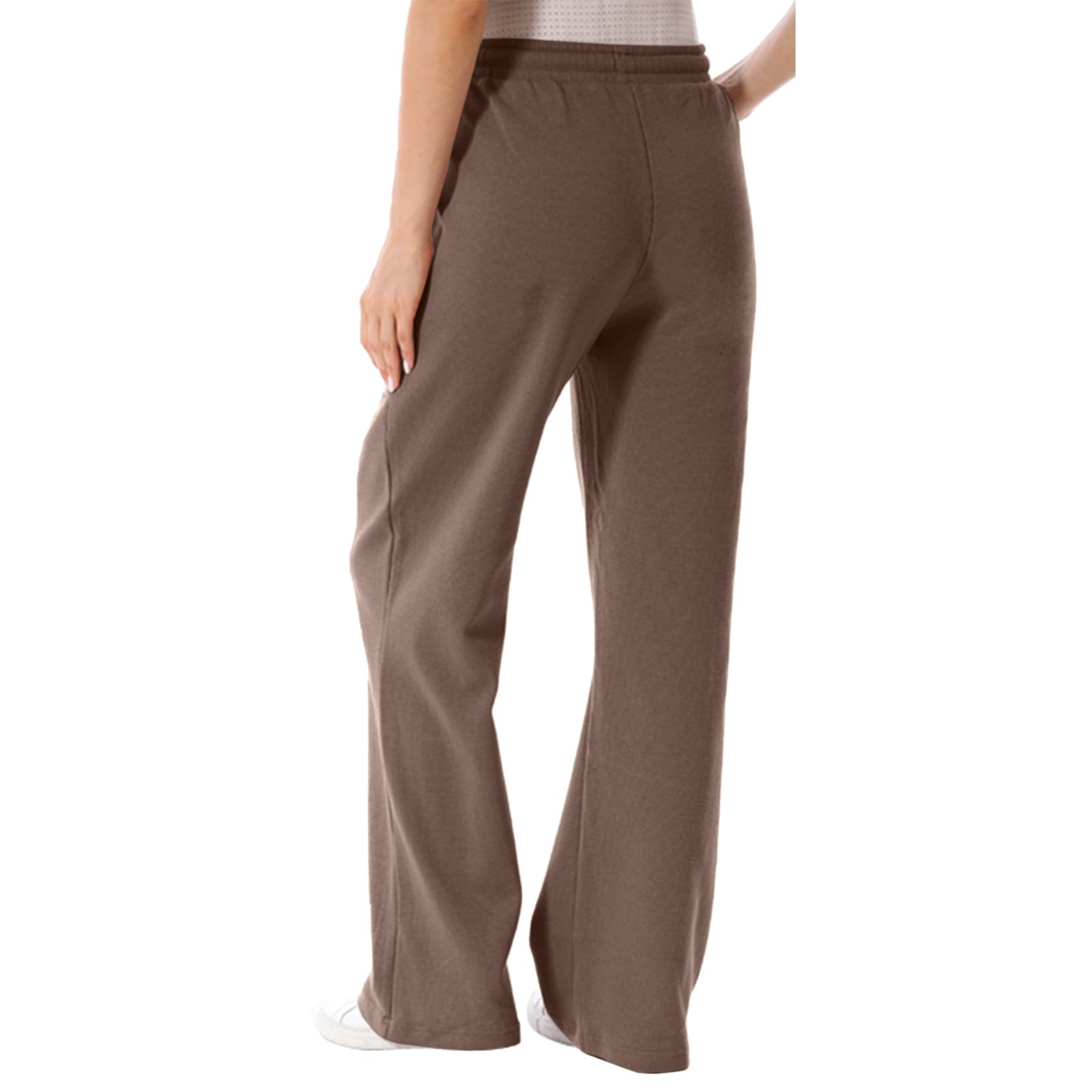 Generisch Pantalon de maternité pour femme, sans couture, doux, taille haute, legging, poches décontractées, pantalon ample