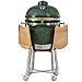 AsVIVA Redneck Keramik Grill (47cm Grillfläche), BBQ Grill, Edelstahl Anbauteile, Bambus Ablagen, Thermometer Spezialdichtungen (bis zu 400°C), grün