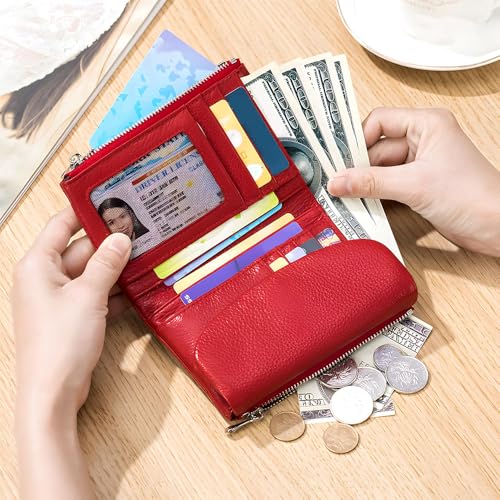 Unisex Pebble Leather Wallet, Small Genuine Leather Coin Purse with Card Holder, Multicolor Clutch for Women, Card Holder & Coin Purse (#13)2