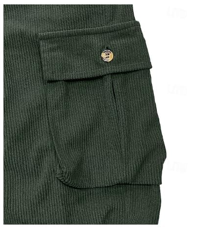 Mens Corduroy Cargo Pants Casual Baggy Elastic Waist Multi Pocket Wide Leg Military Mens Vintage Corduroy Cargo Pants4
