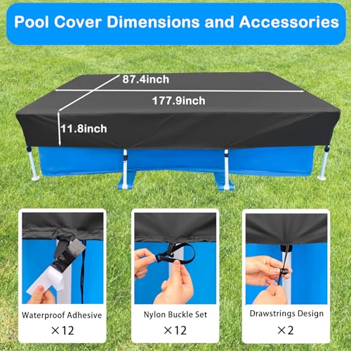 Cobertor rectangular para piscina 177 x 87 pulgadas miniatura 3