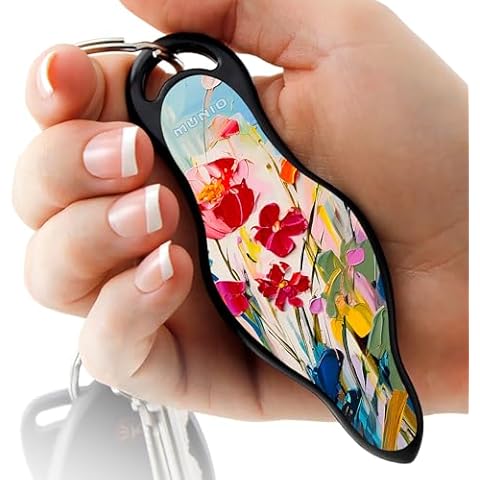 MUNIO Self Defense Keychain Kit – Personal Safety Device, Portable and Legal for Airplane Travel, TSA Approved, Made in the USA (Painted Bloom) Cover