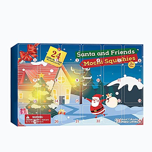 QKFON Calendrier de l'Avent avec calendrier de Noël - Boîte cadeau - Jouets mignons - Calendrier de l'Avent de 24 jours - Cadeau créatif - Compte à rebours - Pour enfants de Noël Cover
