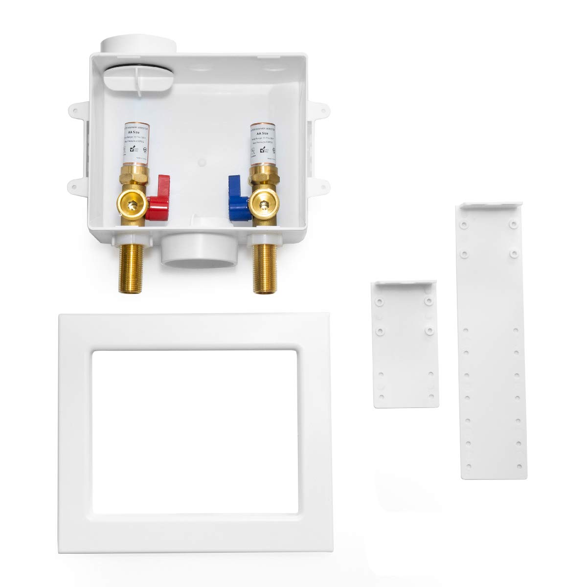 EFIELD Washing Machine Outlet Box with Center Drain, 1/2 inch x 3/4 inch MHT (1/2" Inch Sweat Connection MIP) with Water Hammer Arrestor,(WM011)