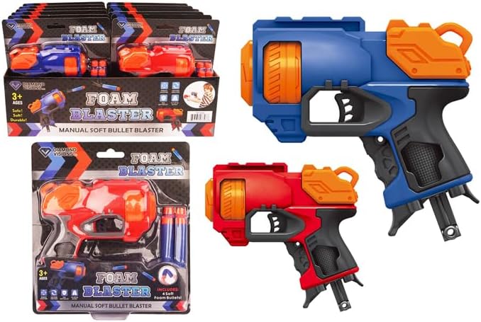 DV TM- 3696 Foam Dart Blaster (5PC) - Juego de dos 1 azul y 1 rojo