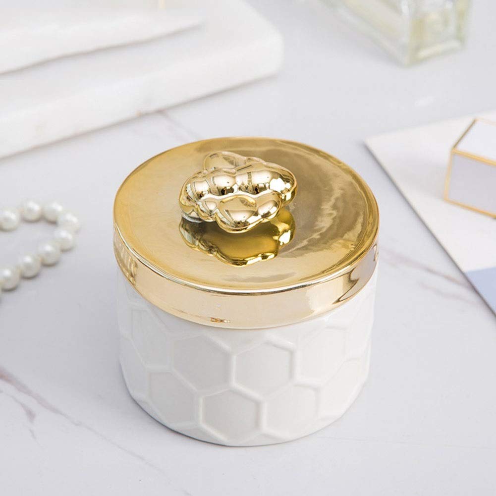 Joyero de cerámica para collar, anillo y pendientes, caja de almacenamiento creativa de abeja, decoración de dormitorio, mini joyero, caja de regalo para mujer