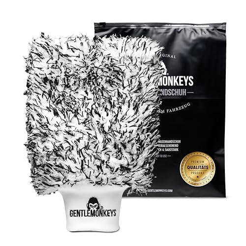 GENTLEMONKEYS Auto Waschhandschuh Premium Autowaschhandschuh für professionelle Autopflege 100% saugstark kratzfrei & schonend Mikrofaser Putzhandschuh aus ultraweicher Mikrofaser
