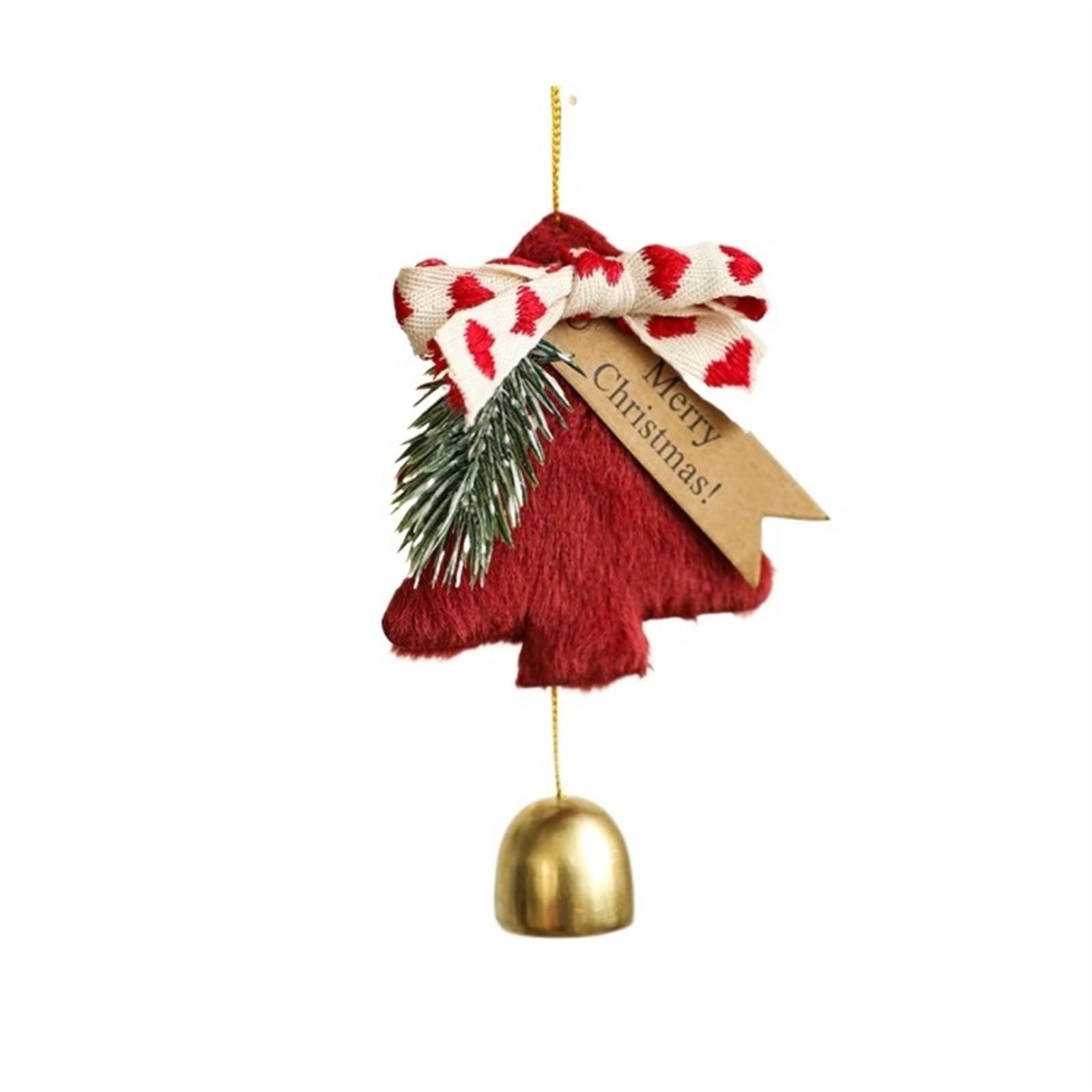 Campanelle Natale Decorazione Natalizia Jingle Bells Ornamenti for Appendiabiti for Porta for Albero di Natale da Appendere Decorazioni(Rot)