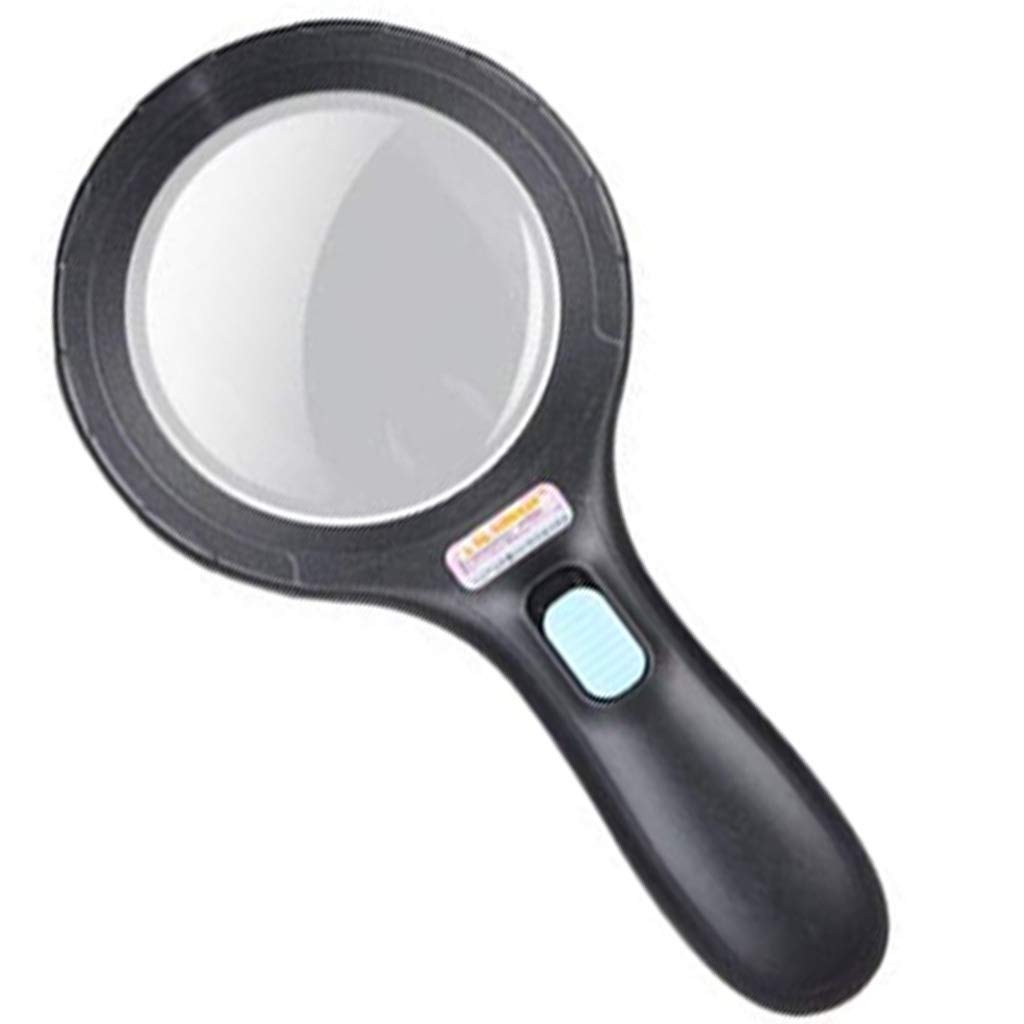 Lupa de Mano con luz LED, Aumento de 10 x 5 x, diámetro de Lente óptica de 90 mm, para Ancianos y Ancianos, Lectura de periódicos, Manualidades, reparación de lupas Learned extensively