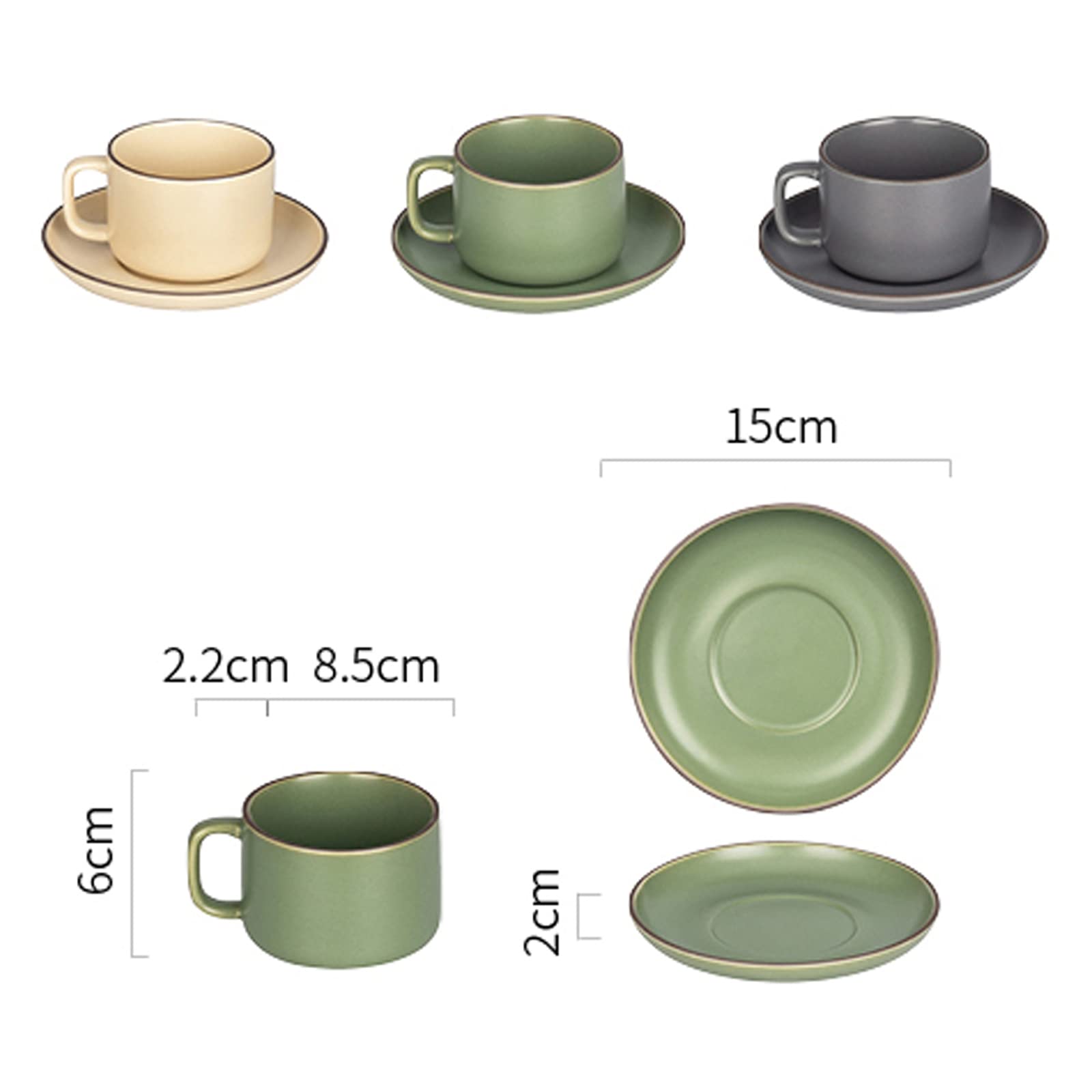 Wykwintna ceramika, ceramiczne filiżanki do kawy i spodki, filiżanki do espresso z pasującymi spodkami, zestaw filiżanek do herbaty i spodków, kubki porcelanowe, ceramicz