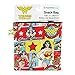 Bumkins Reusable Sandwich and Snack Bags, for Kids School Lunch and for Adults Portion, Washable Fabric, Waterproof Cloth Zip Bag, Travel Pouch, Food-Safe Storage, Large, DC Comics Wonder Woman