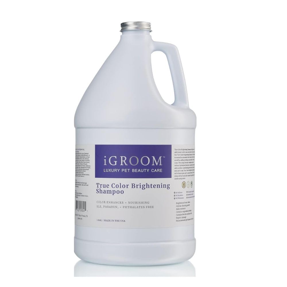 iGroom True Color - Champú para perros, cuidado de belleza de mascotas de lujo, mejora el color natural del pelaje, queratina + proteínas vegetales que añaden humedad, fabricado en Estados Unidos, 3.8