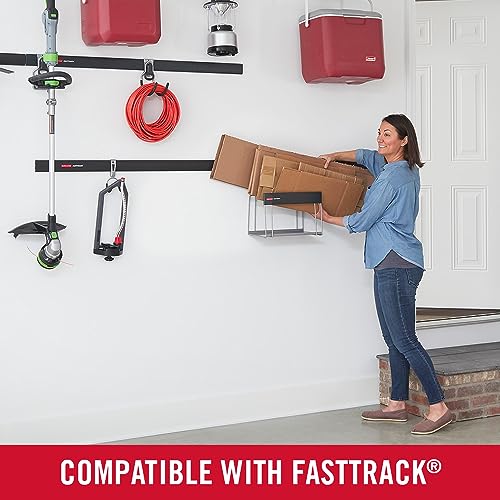 Rubbermaid Garage FastTrack Recycled Cardboard Holder, Wall Mounted Recycling System, Holds up to 20 pounds, Satin Nickel, for Home/Garage by Rubbermaid - Image 5