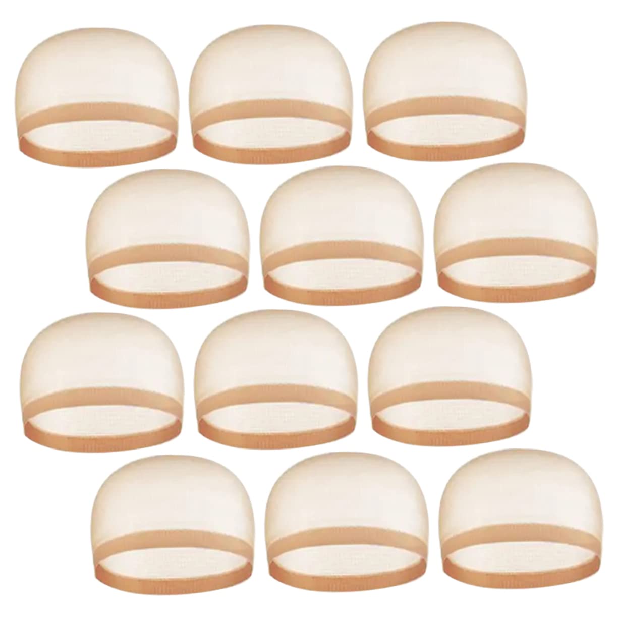 Healeved 12pcs Wig Mesh Caps Stretchy Elastic Wig Net Hat for Hairdressing Salon Wig Mesh Hat for Halloween Costume Party