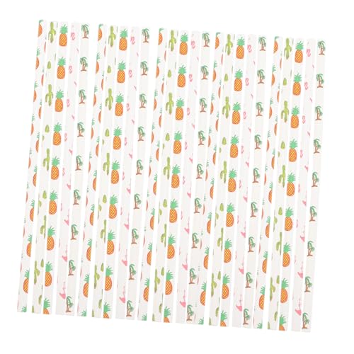 Pitillos de papel con diseño mixto 19.7 cm 100 piezas miniatura 1