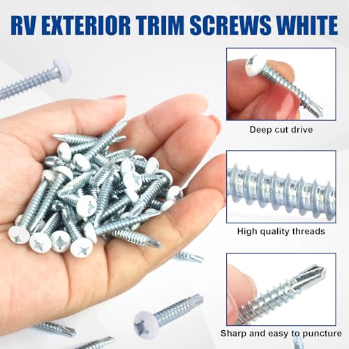 Image of Pan Head RV Screws White #8x1, 200 Pcs