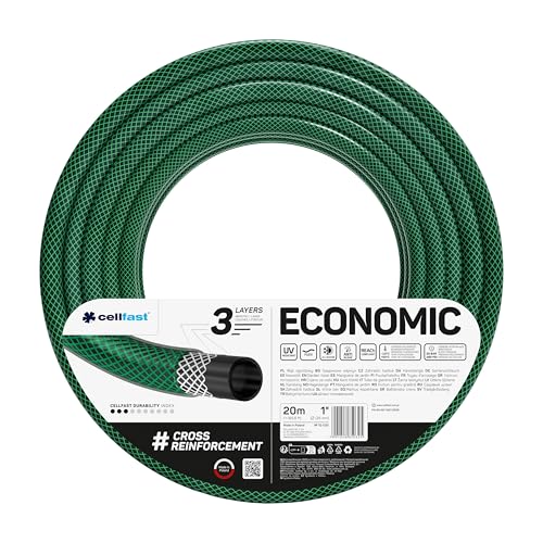 Cellfast Gartenschlauch ECONOMIC Elastisch und flexibel 3-lagiger...