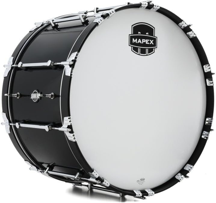 Mapex Quantum Mark II Marching Bass Drum - 14 x 24 inch, Gloss Black