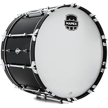 Mapex Quantum Mark II Marching Bass Drum - 14 x 24 inch, Gloss Black