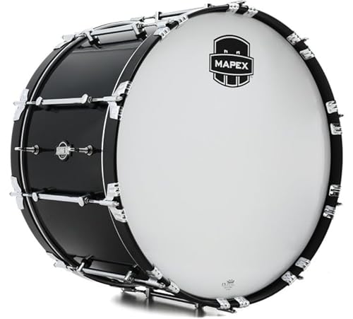 Mapex Quantum Mark II Marching Bass Drum - 14 x 24 inch, Gloss Black
