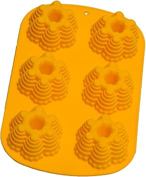 Silicone Muffin Cupcake Baking Mold 6-Cavity 3.5 Inch Moussec Cake Desserts Making Tray