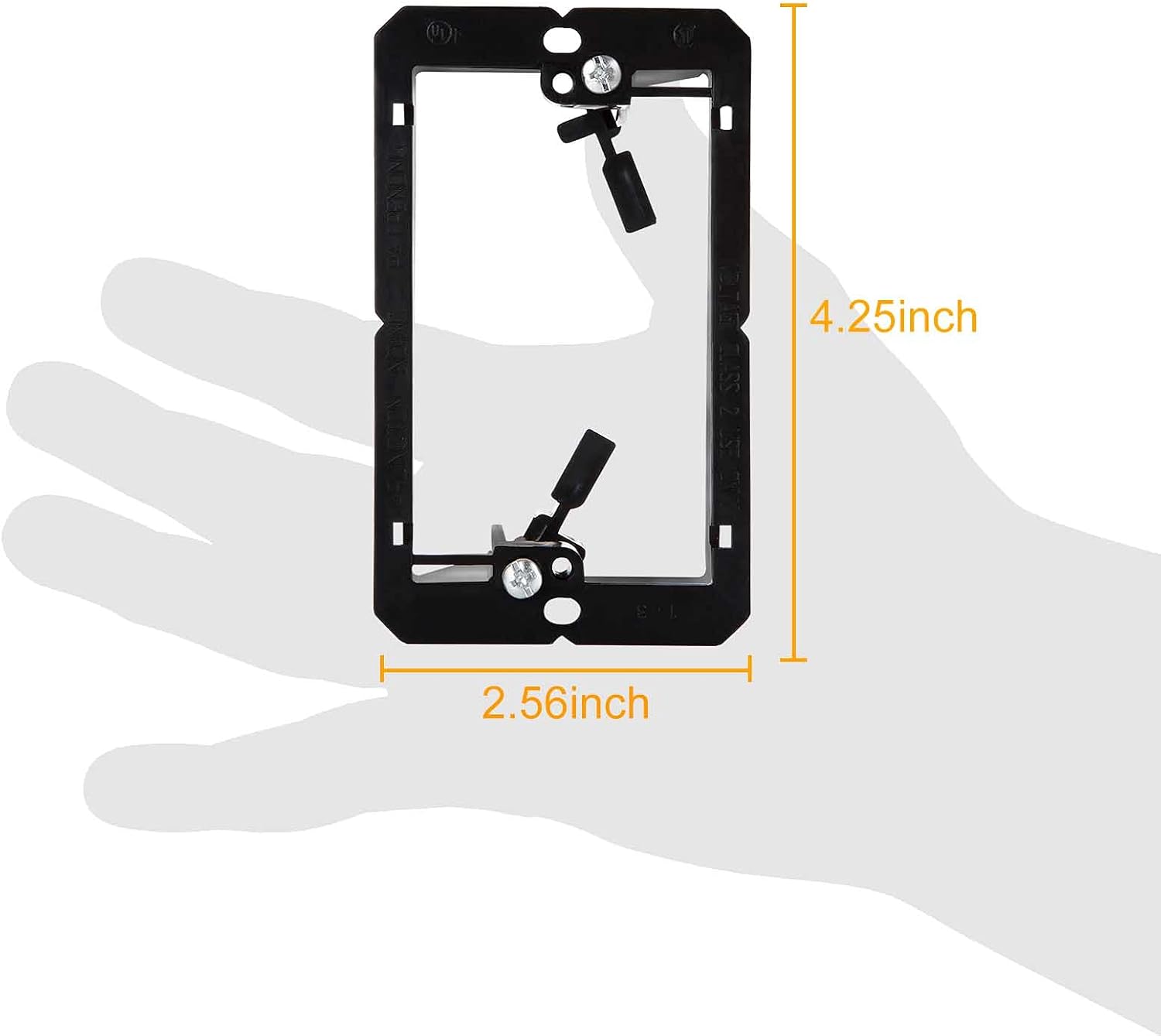 20 Pack Single Gang Low Voltage Mounting Bracket, Flush Mounting Wall Plate, Pass Through Wall Plates for Networking, HDMI, Coaxial Cables, Speaker Wires-Black