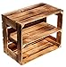 Produktbild Kistenkolli Altes Land geflammte Weinkiste '/Massive Schuh- Bücherregalkiste Obstkiste Maße ca 50 x 40 x 31cm Holzkiste Regal (geflammt offen Längs)