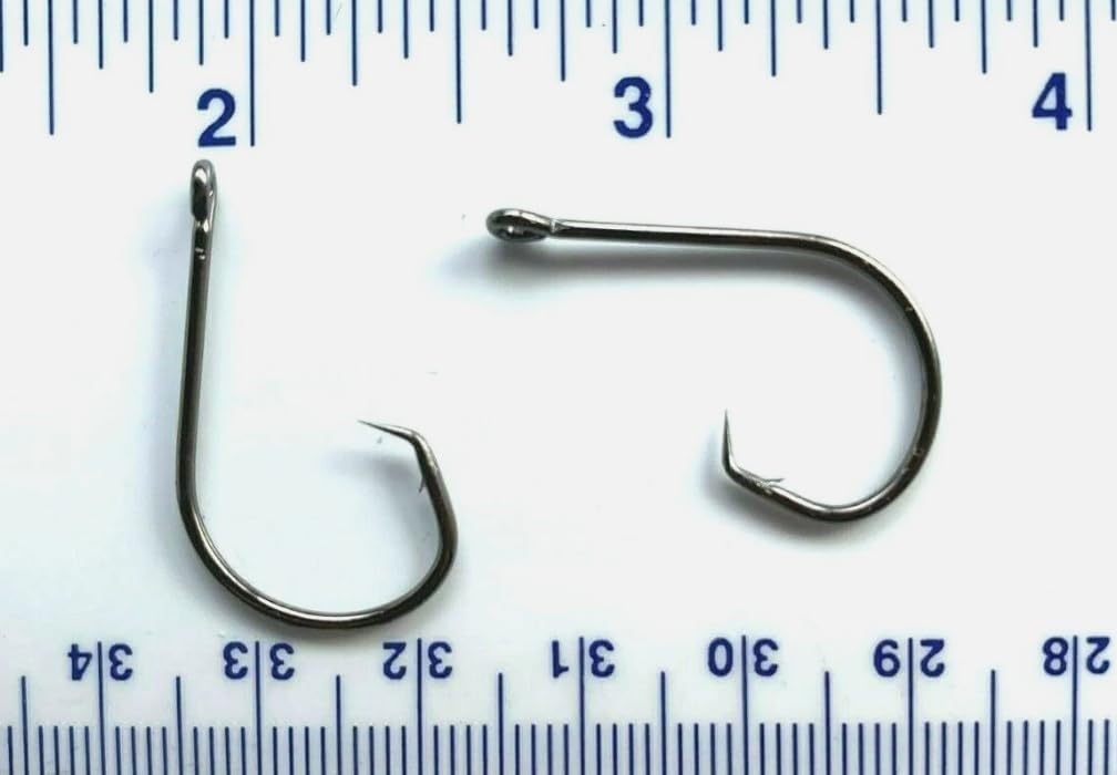 100 or 1,000 Gerry's Tackle 7381 High Carbon Steel 1X Inline Circle Hooks – Non-Offset Fishing Hooks for Catfish, Bass, Octopus, Saltwater & Freshwater – Durable, Sharp, Value Bulk Packs