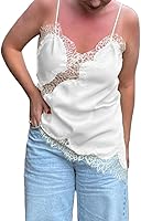 Ardougudougu Y2K Satin Lace Cami Top for Women - Sexy Asymmetrical Spaghetti Strap Tank with Side Slit, Trendy Going Out Camisole