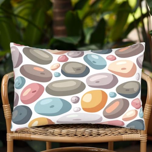 Housse coussin 50x80 cm imperméable lot de 2 rectangle jardin - 7