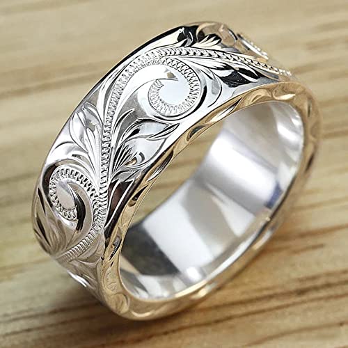 Delicate Carved Design Female Wedding Band Rings Low-key Exquisite Accessories for Women