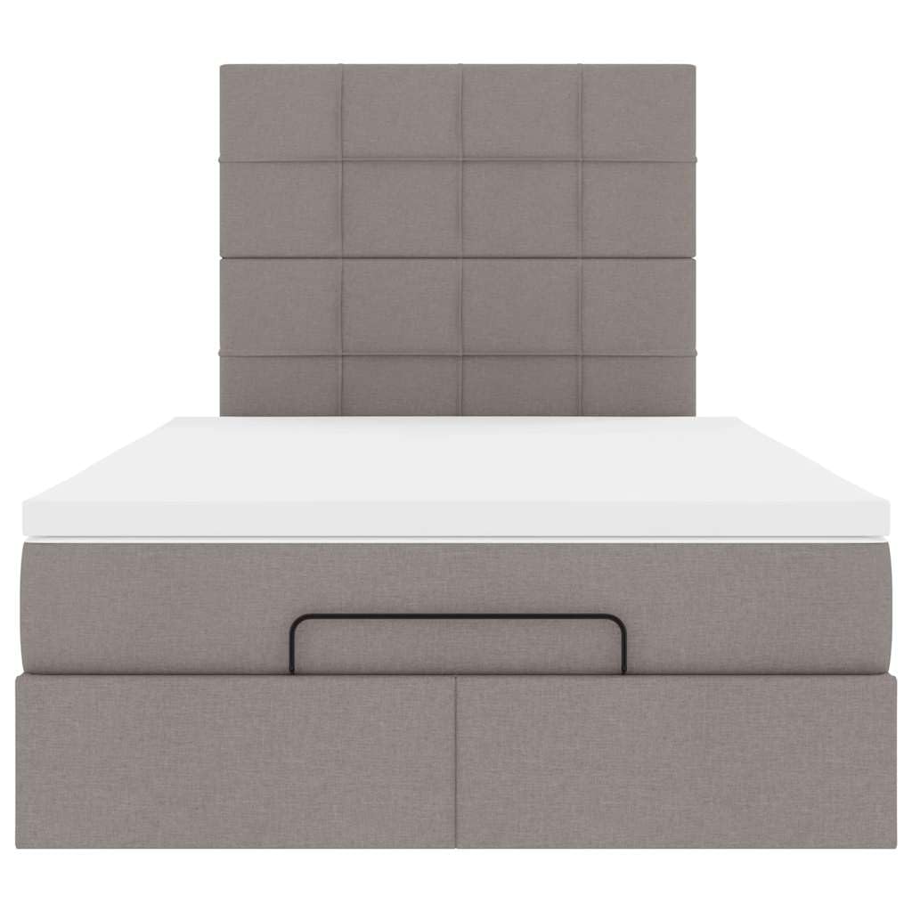 Cama otomana de 120 x 200 cm con muelles ensacados colchón LED espacio de almacenamiento cama de tela pardo hidráulica elevador para jóvenes y habitaciones de invitados