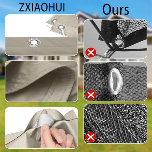 Voile d'ombrage anti-UV 98% et imperméable en polyester kaki résistant